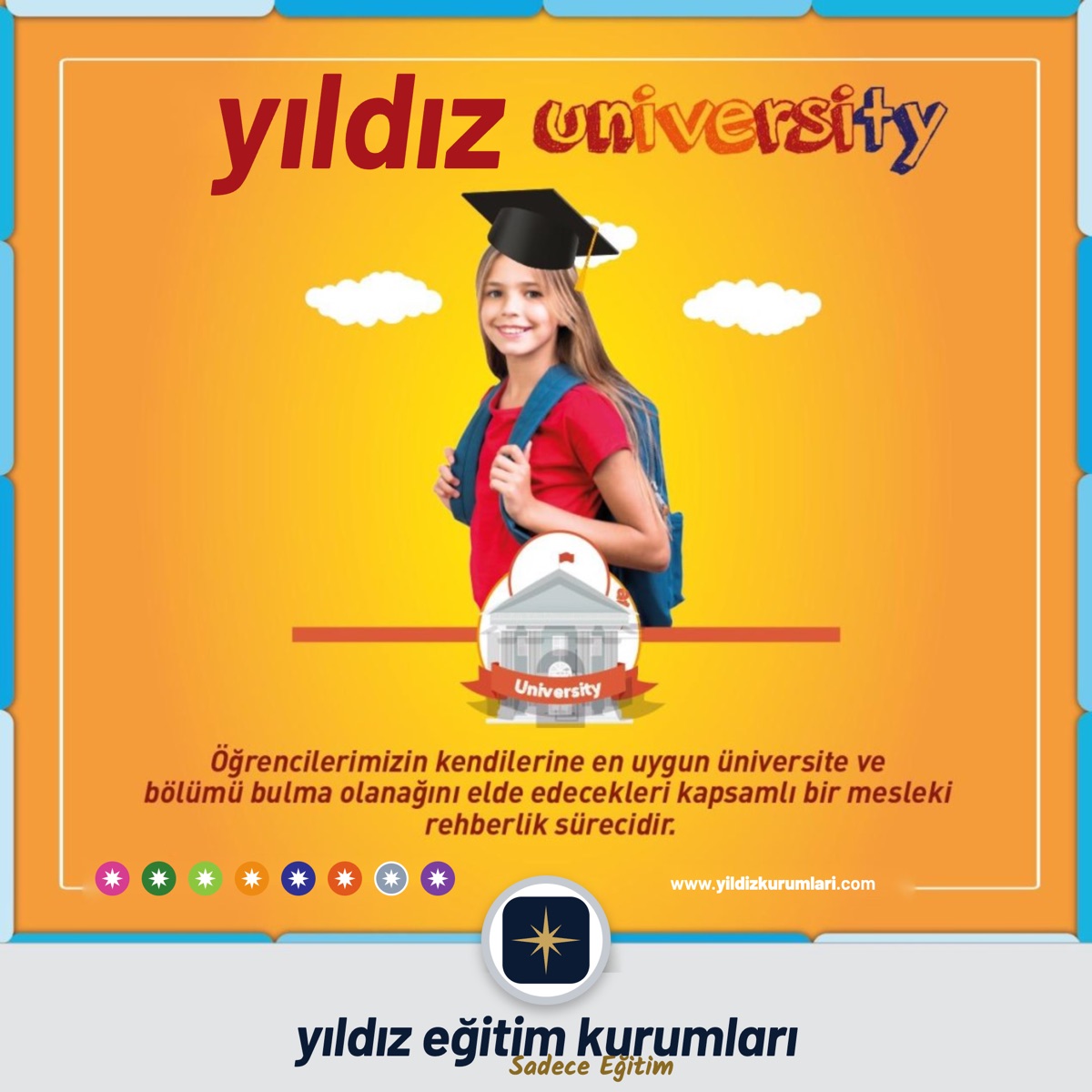 Yıldız University: Öğrencilerimizin kendilerine en uygun üniversite ve bölümü bulma olanağını elde edecekleri kapsamlı bir mesleki rehberlik sürecidir.